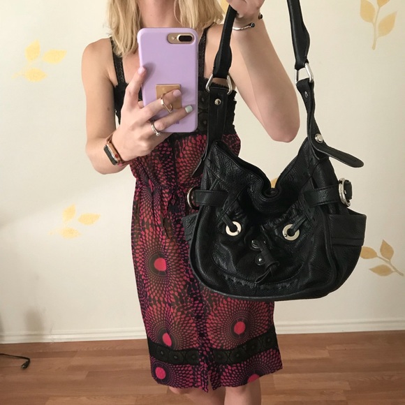 Black leather B. Makowsky purse - Picture 4 of 6